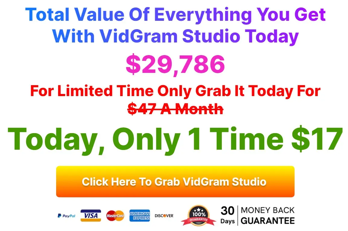 Vidgram Studio Pricing