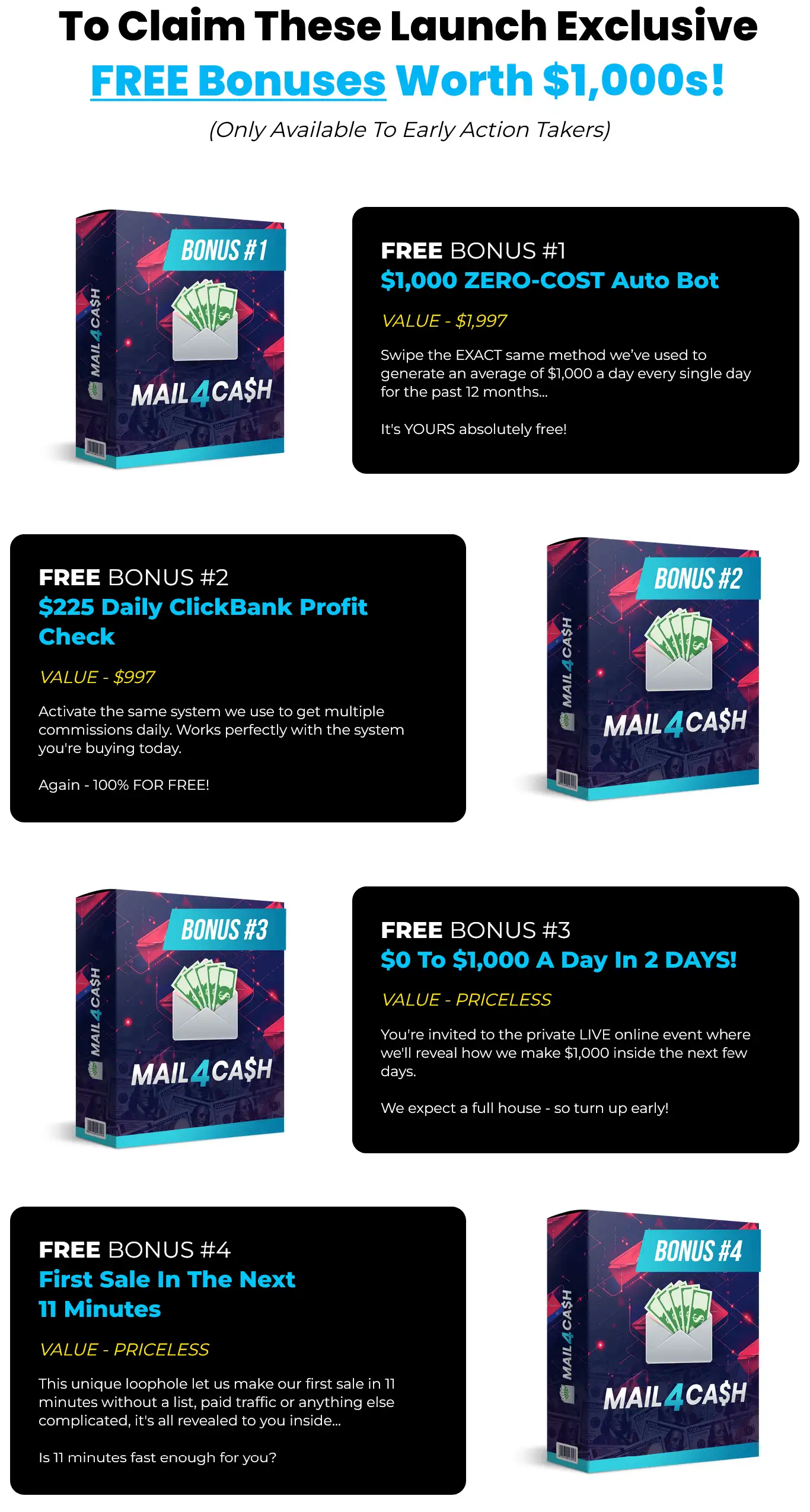 Mail4Cash bonus